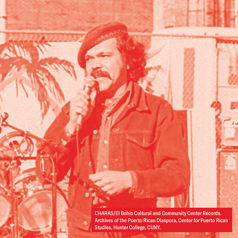 Actor, poet, and activist Bimbo Rivas. CHARAS/El Bohio Cultural and Community Records, Archives of the Puerto Rican Diaspora, Center for Puerto Rican Studies, Hunter College, CUNY.