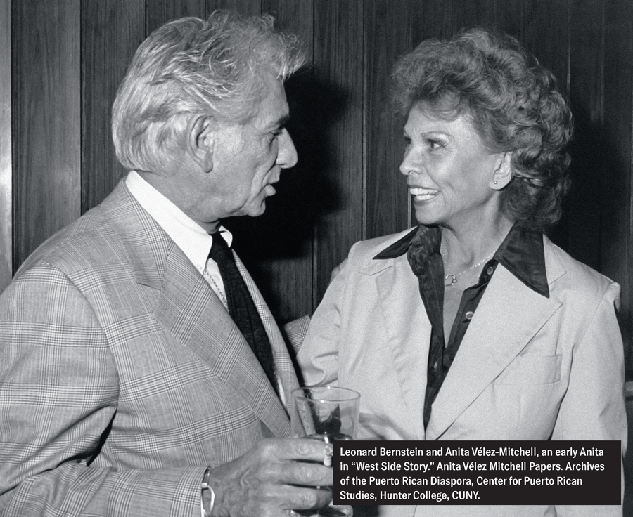Leonard Bernstein and Anita Vélez-Mitchell, an early Anita in "West Side Story." Anita Vélez- Mitchell Papers, Archives of the Puerto Rican Diaspora, Center for Puerto Rican Studies, Hunter College, CUNY.