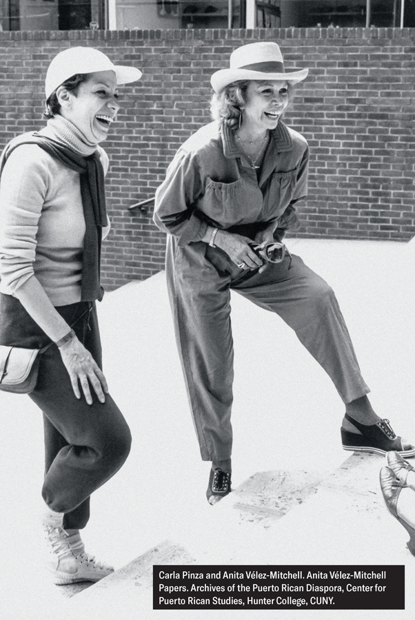 Carla Pinza and Anita Vélez-Mitchell. Anita Vélez-Mitchell Papers, Archives of the Puerto Rican Diaspora, Center for Puerto Rican Studies, Hunter College, CUNY.