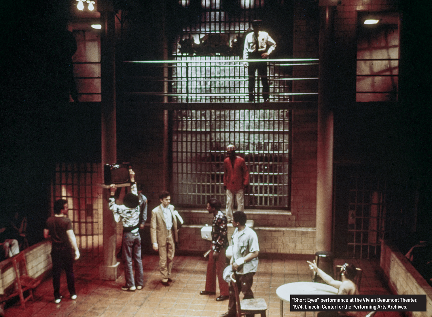 1974 performance of Short Eyes, by Miguel Piñero, at the Vivian Beaumont Theater. Lincoln Center for the Performing Arts Archives.